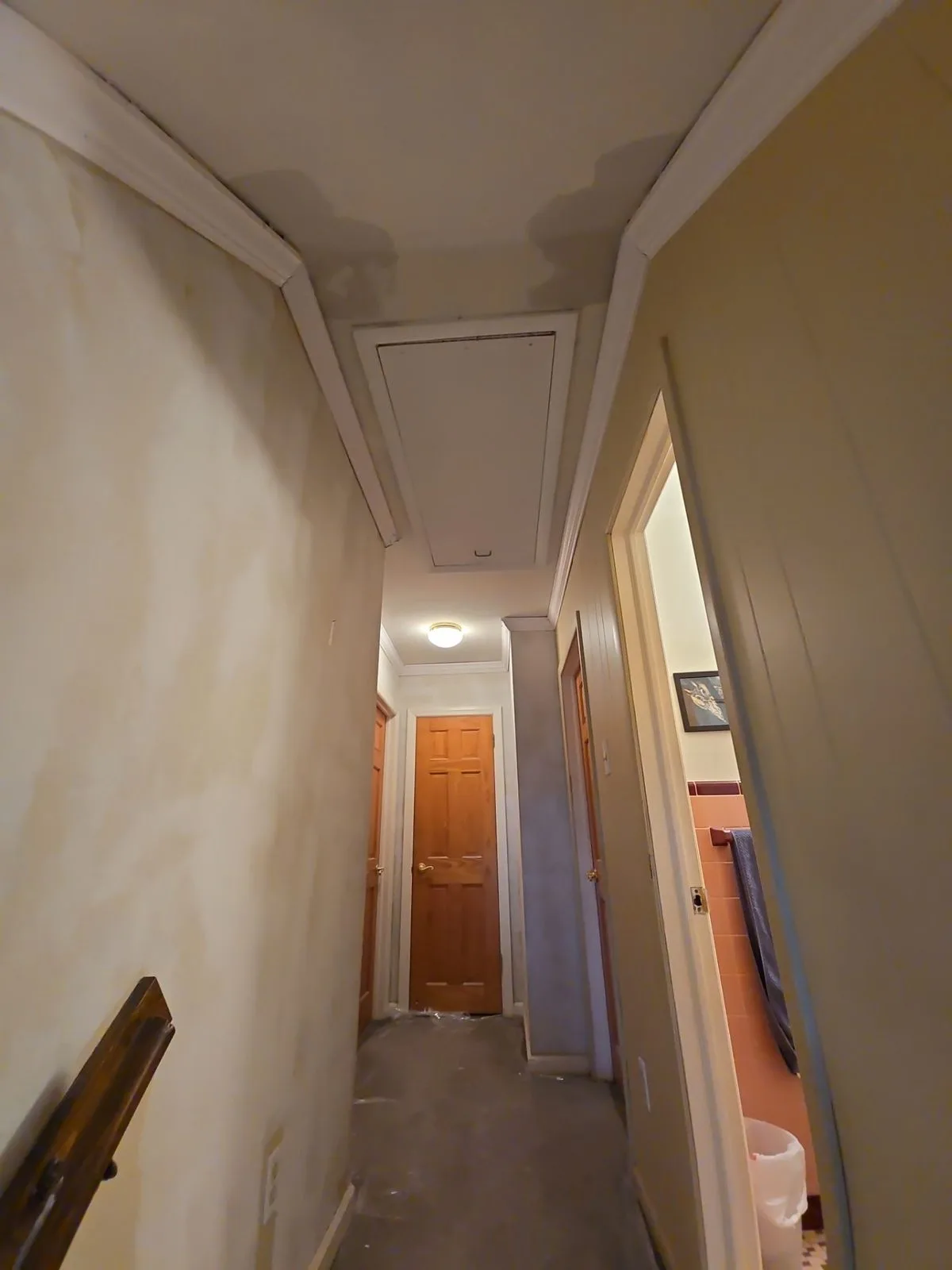 Hallway and stairs, Havertown before Sabatini Pro Painting repainted it